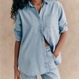 Sezane denim Max shirt